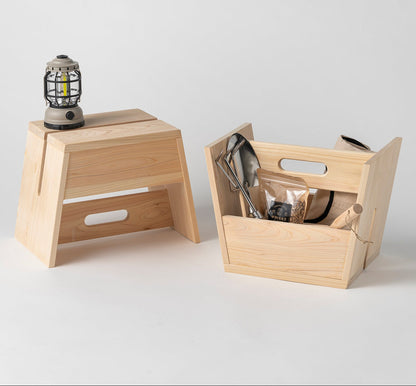 DIY Stool & Storage Box Made from Japanese Hinoki Cypress