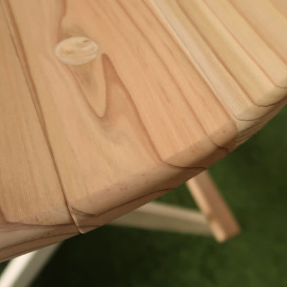 Outdoor folding table, 60cm diameter, round, solid Japanese cedar (Entrance delivery)